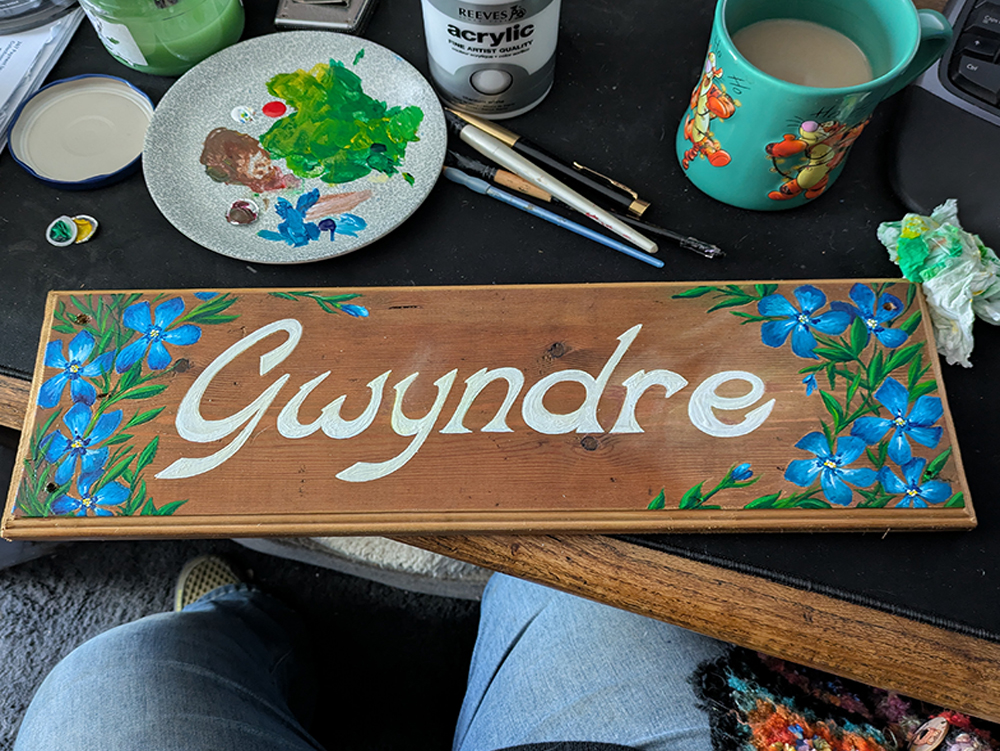 Hand-painted sign