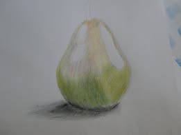 A drawing of a pear