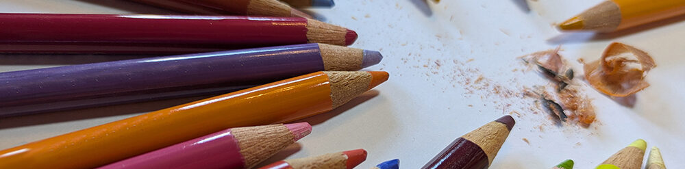 banner showing coloured pencils